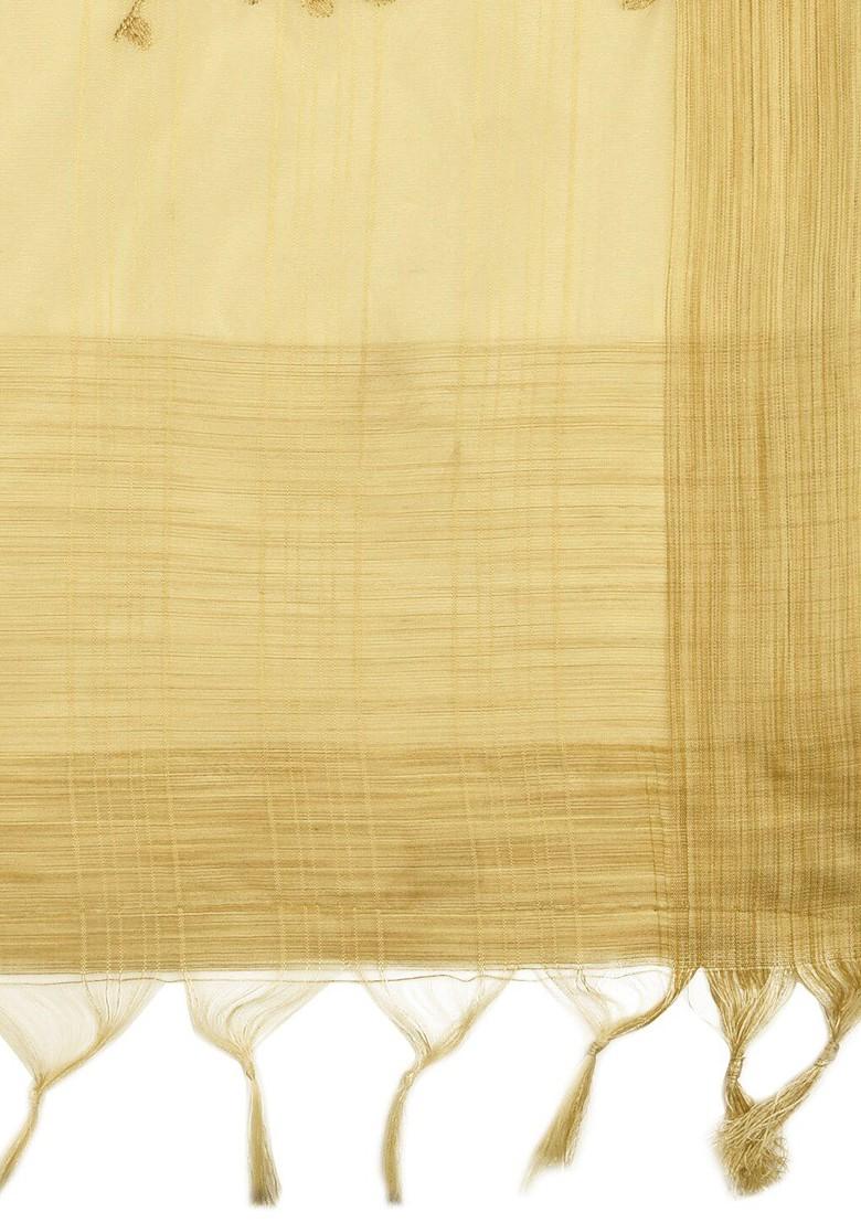 Cream Coloured Embroidered Dupatta