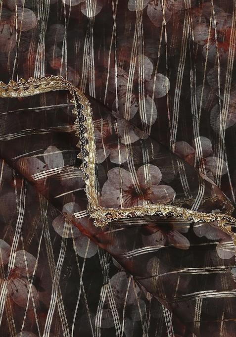 Floral Printed Organza Dupatta