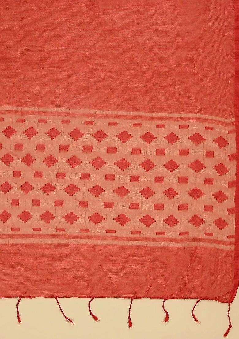 Geometric Woven Design Organza Dupatta