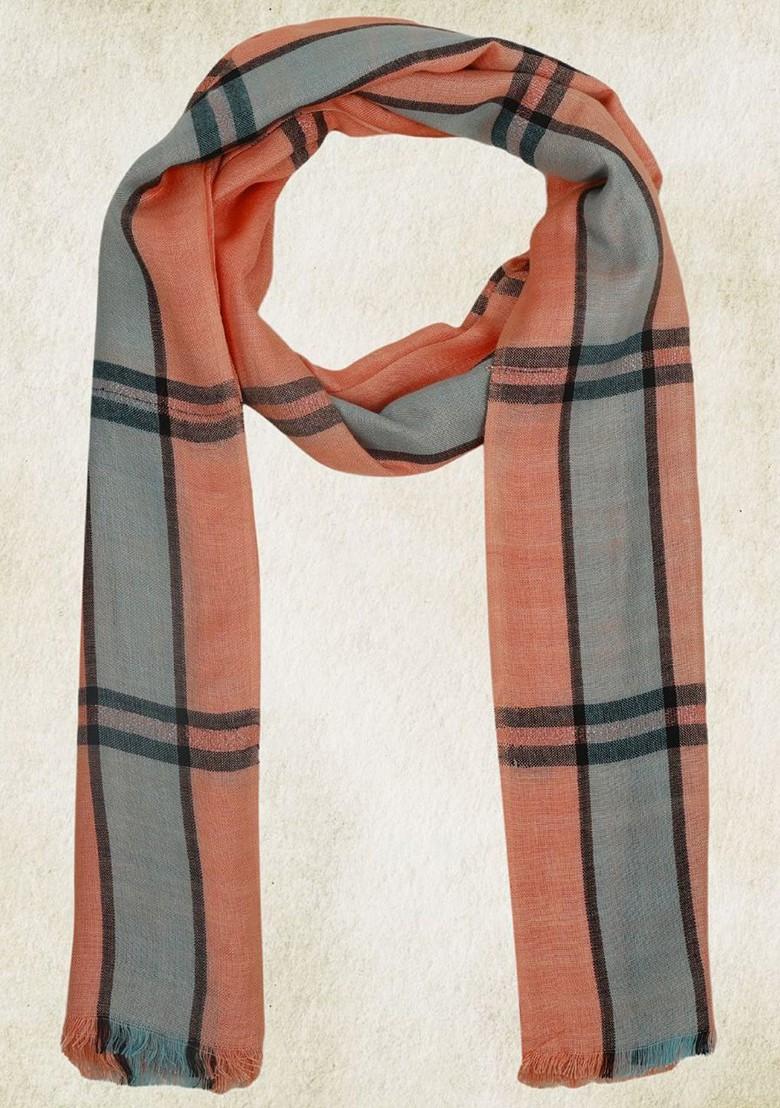 Women Woven Design Striped Stole