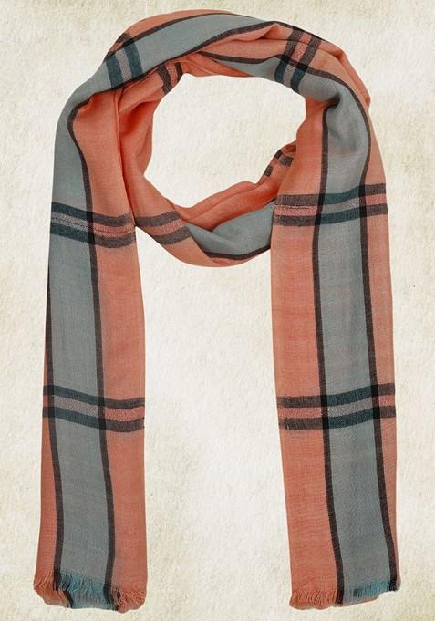 Women Woven Design Striped Stole