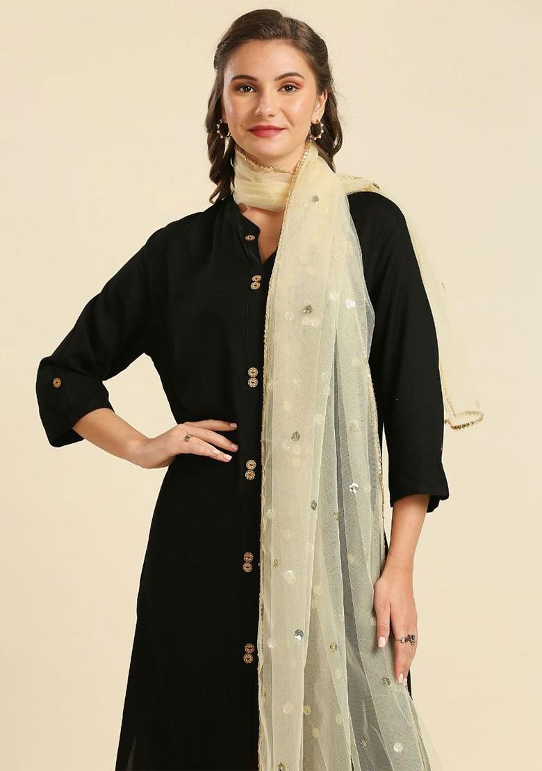 Embroidered Dupatta With Sequinned