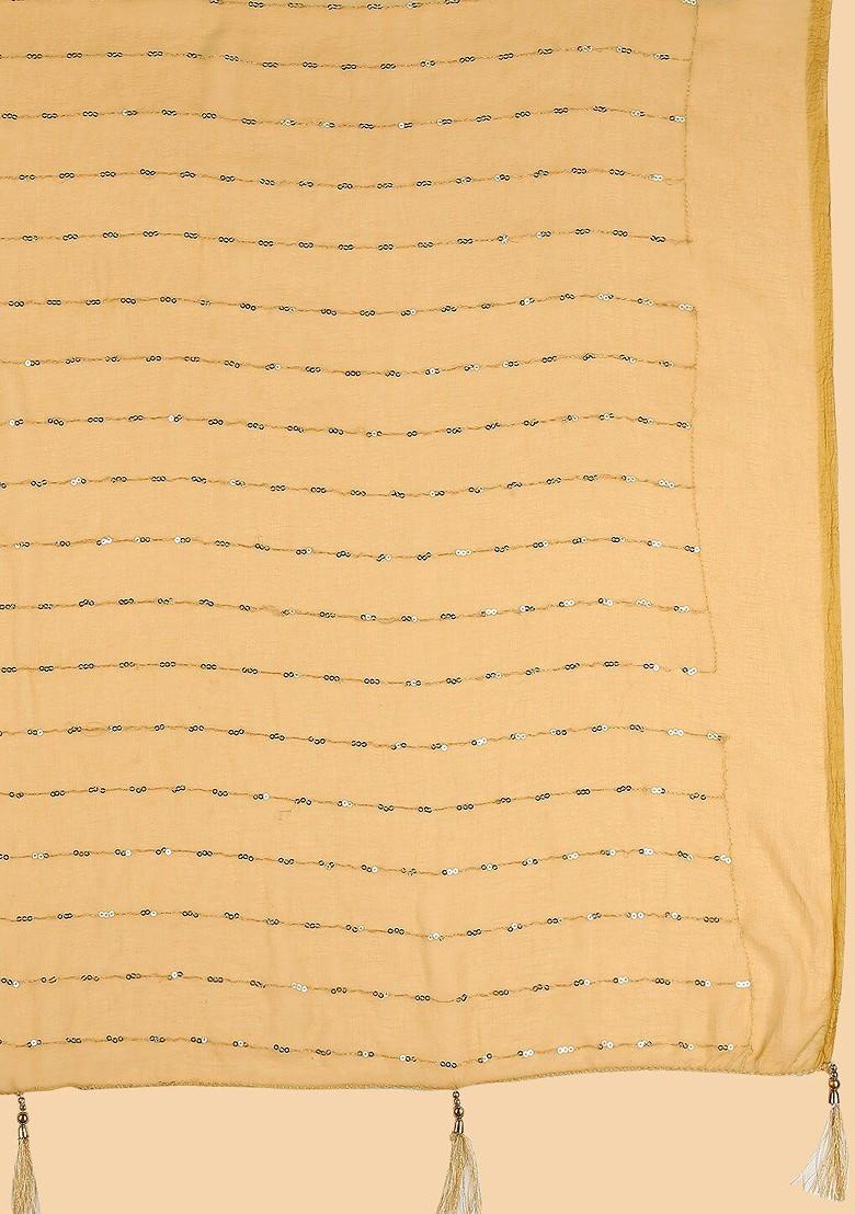 Embroidered Chiffon Dupatta With Sequinned