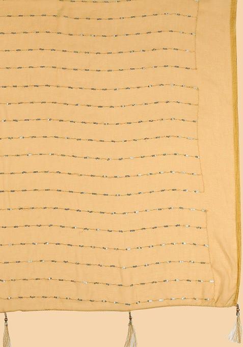 Embroidered Chiffon Dupatta With Sequinned