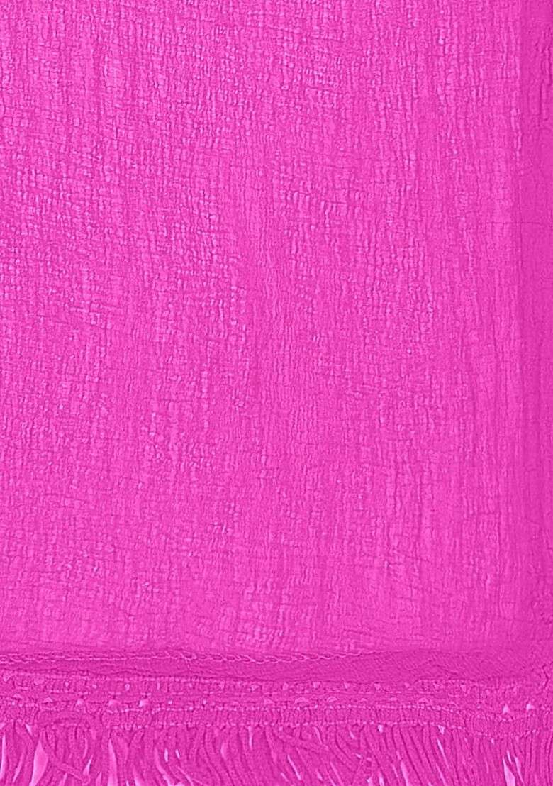 Magenta Solid Dupatta - Indya