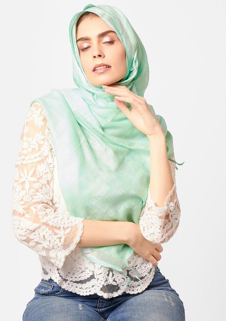 Women Sea Green Linen Dupatta