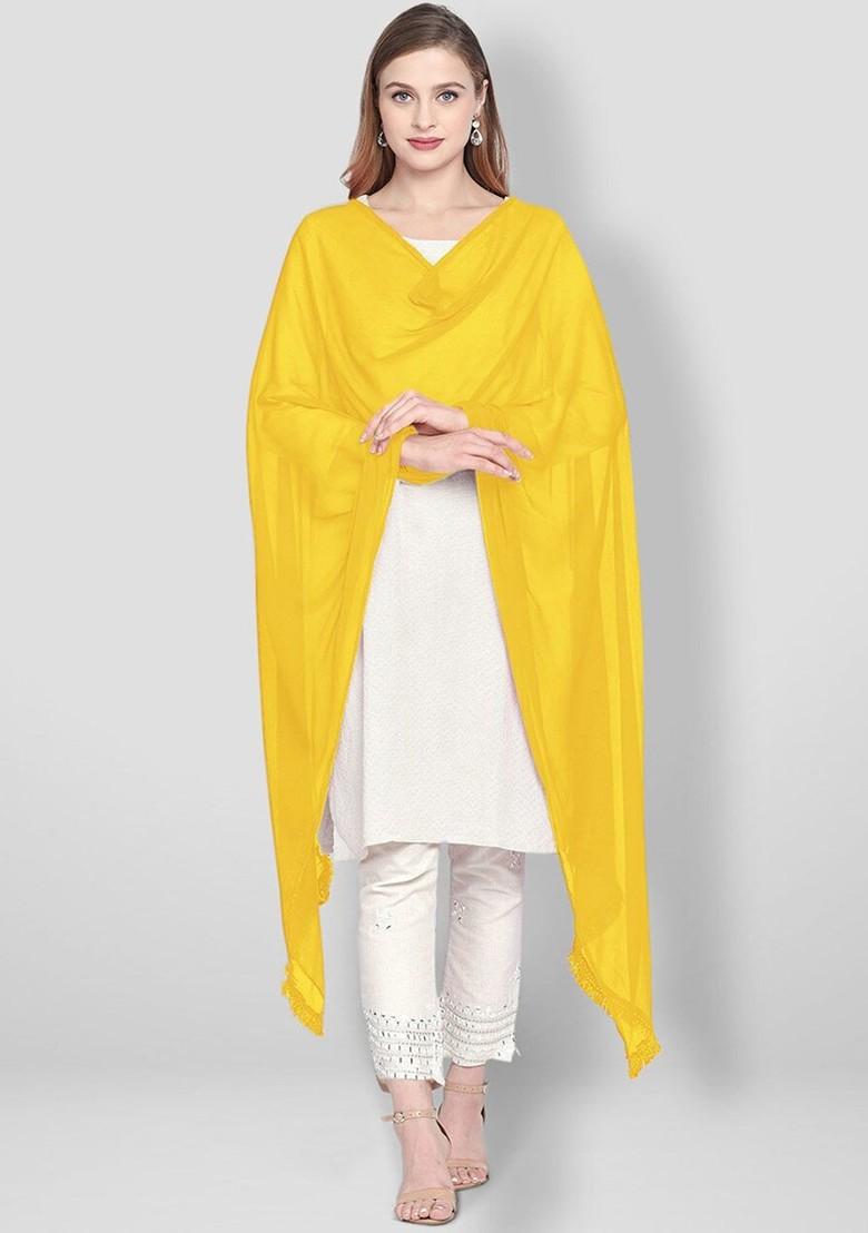 Yellow Solid Dupatta