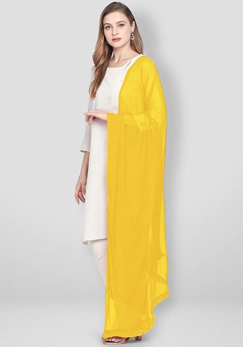 Yellow Solid Dupatta