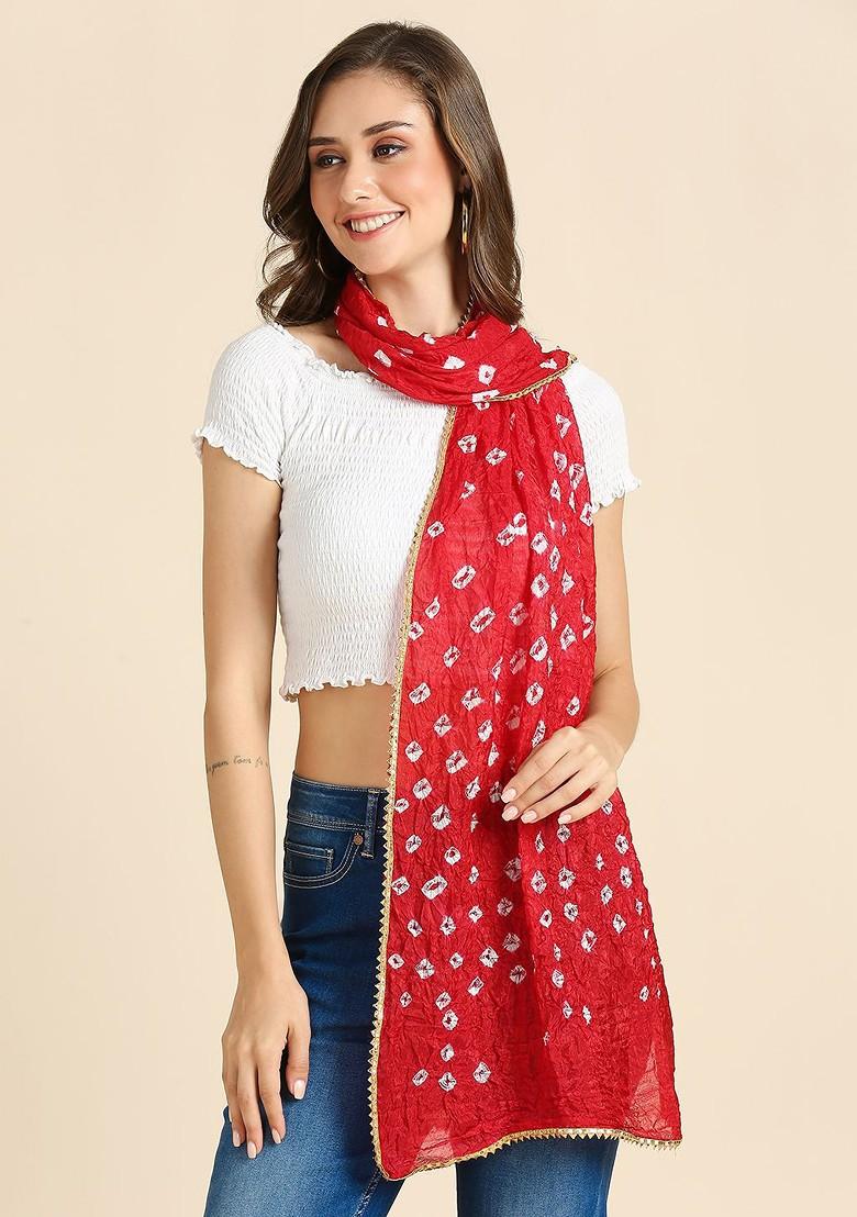 Women Bandhani Dyed Stole