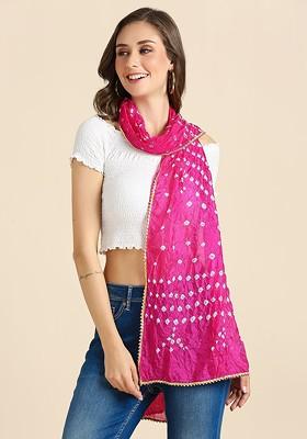 Women Bandhani Dyed Stole