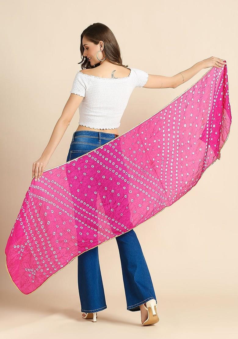 Women Bandhani Dyed Stole