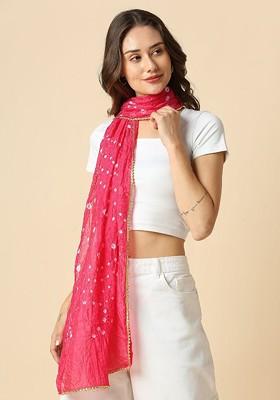 Women Bandhani Dyed Stole