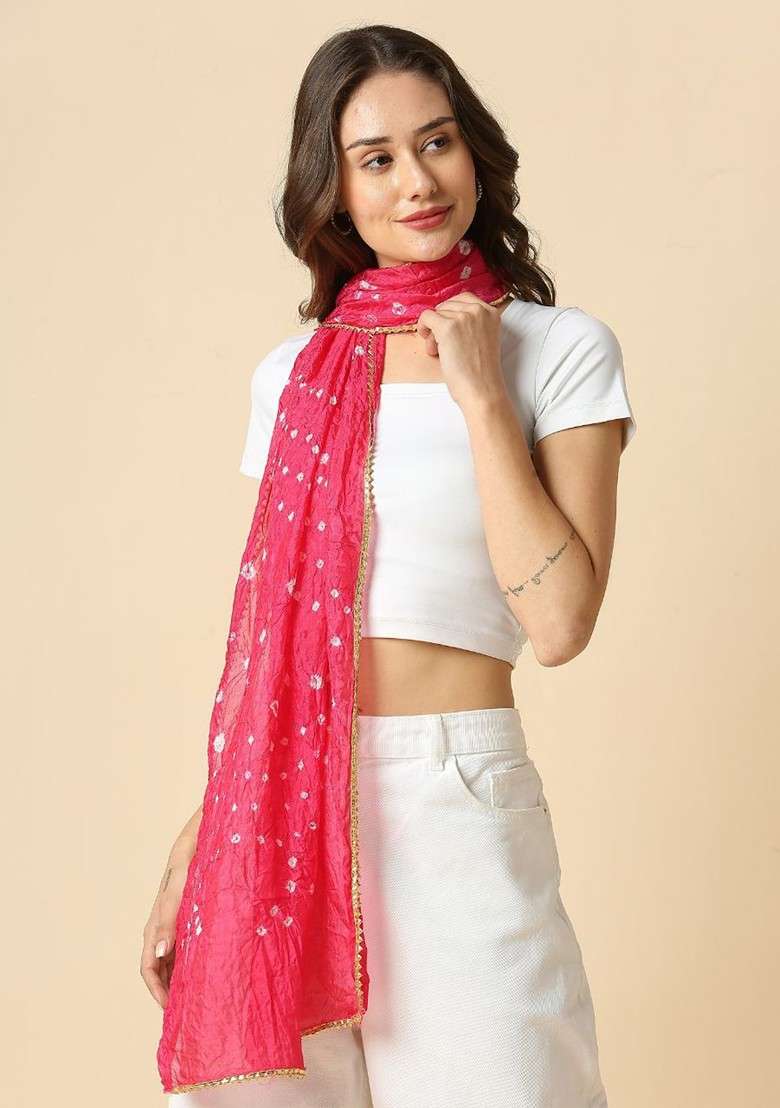Women Bandhani Dyed Stole - Indya