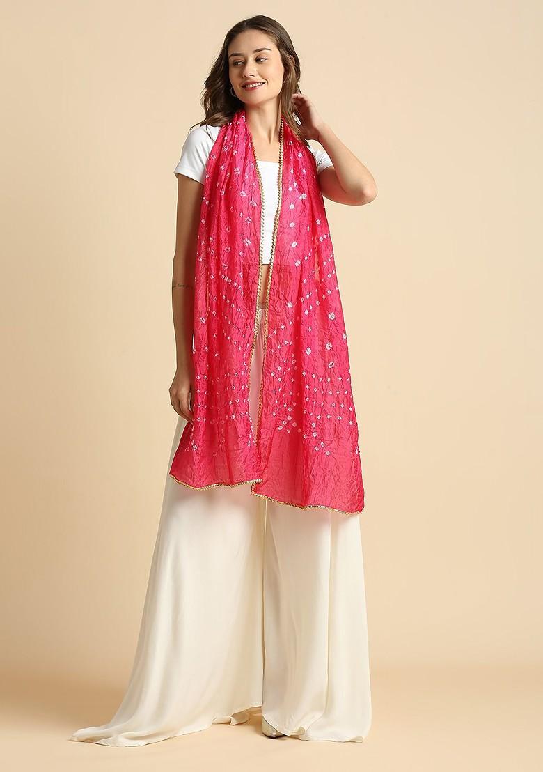Women Bandhani Dyed Stole