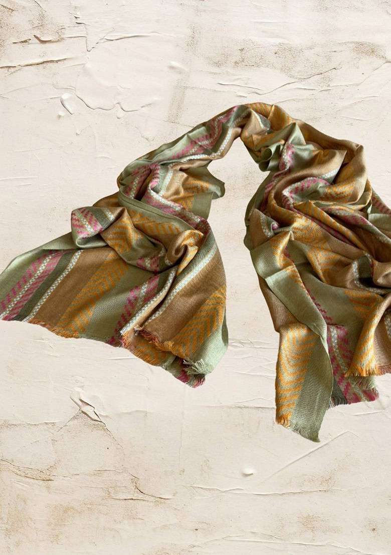 Women Woven Design Stole - Indya