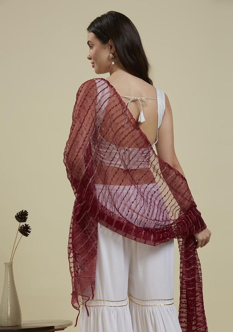 Woven Design Zari Organza Dupatta