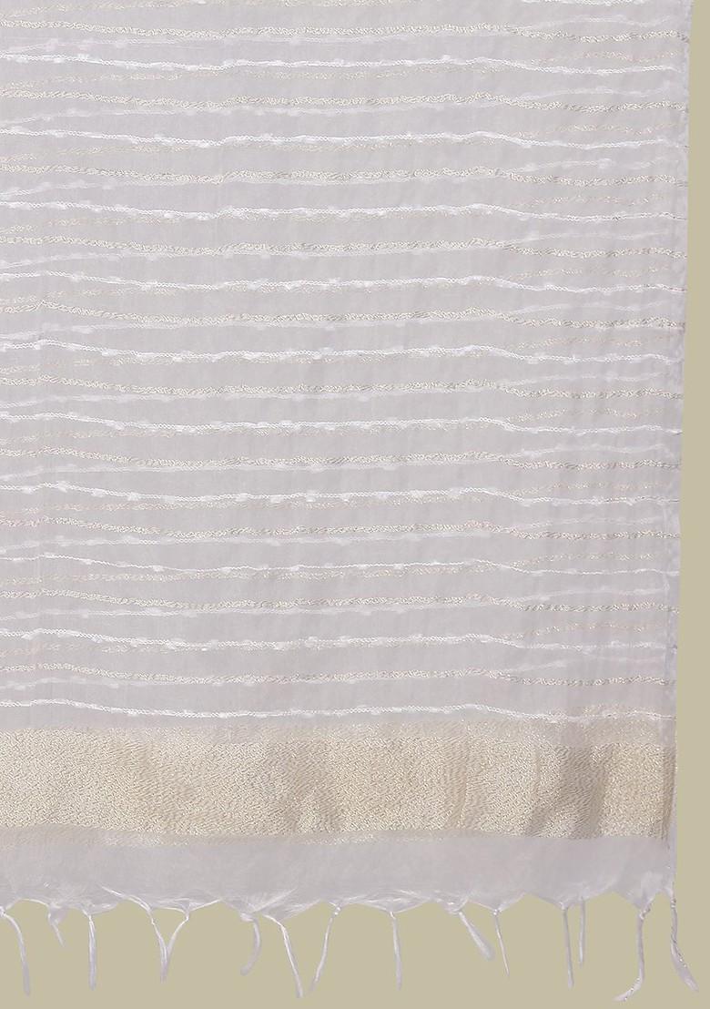 Woven Design Organza Dupatta With Zari