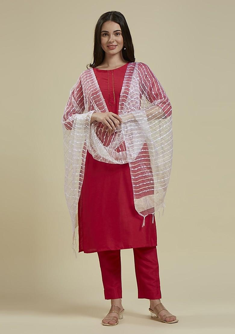 Woven Design Organza Dupatta With Zari
