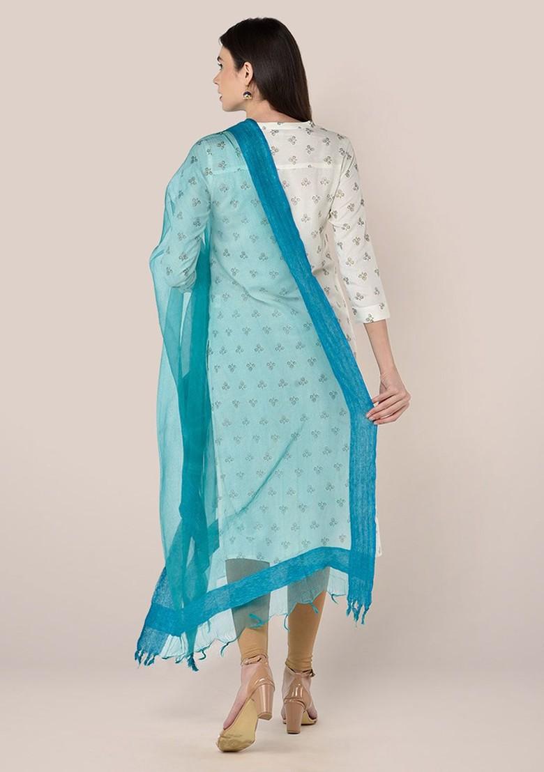 Organza Dupatta With Tasselled Border