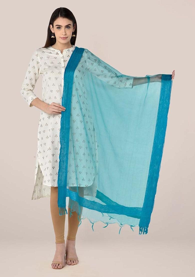 Organza Dupatta With Tasselled Border
