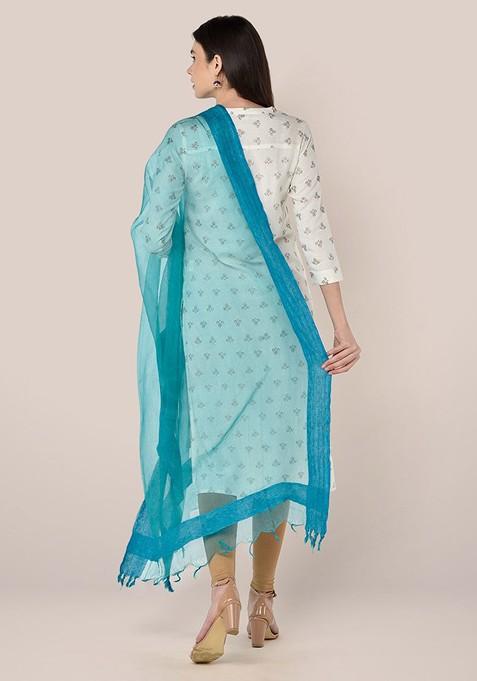 Organza Dupatta With Tasselled Border