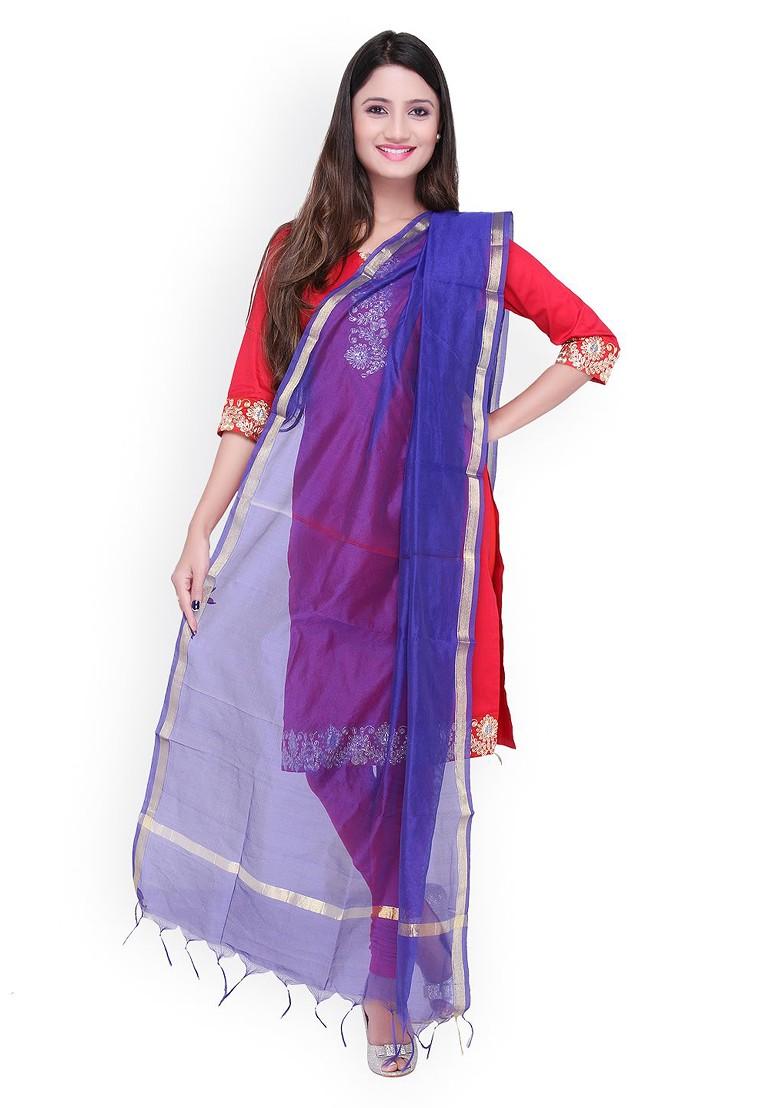 Blue Silk Dupatta