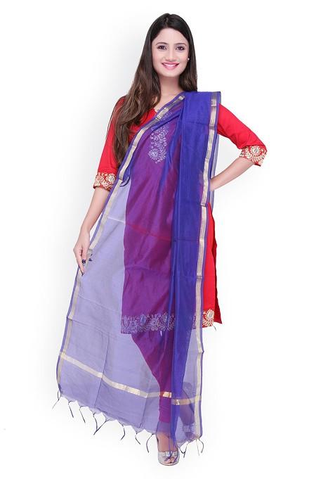 Blue Silk Dupatta