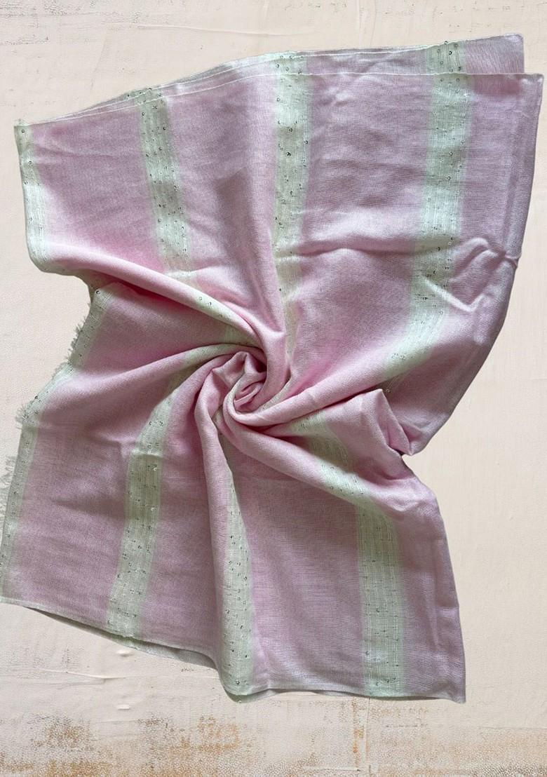 Women Striped Frayed Stole