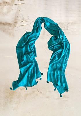 Women Striped Tasselled Stole