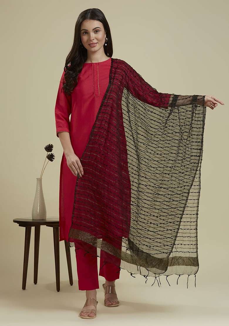 Woven Design Organza Dupatta - Indya