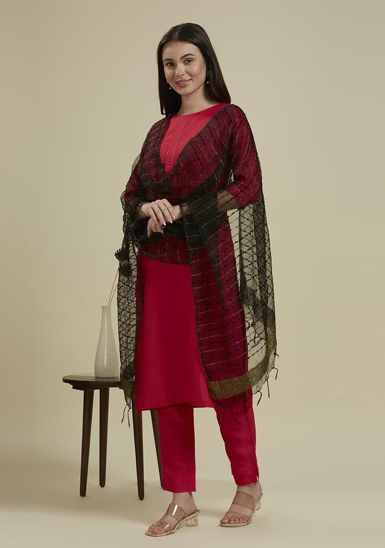 Woven Design Organza Dupatta