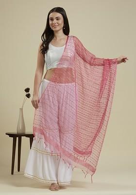 Woven Design Organza Dupatta With Zari