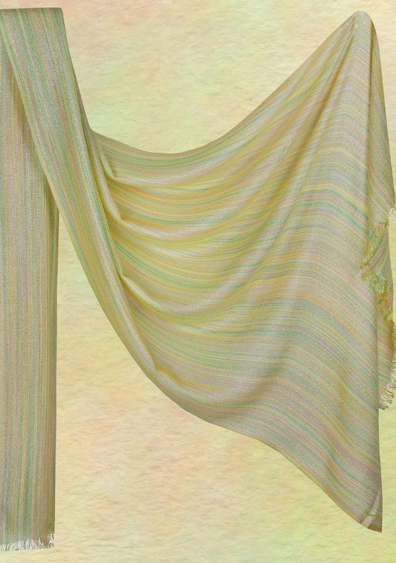 Women Striped Stole With Fringed Border