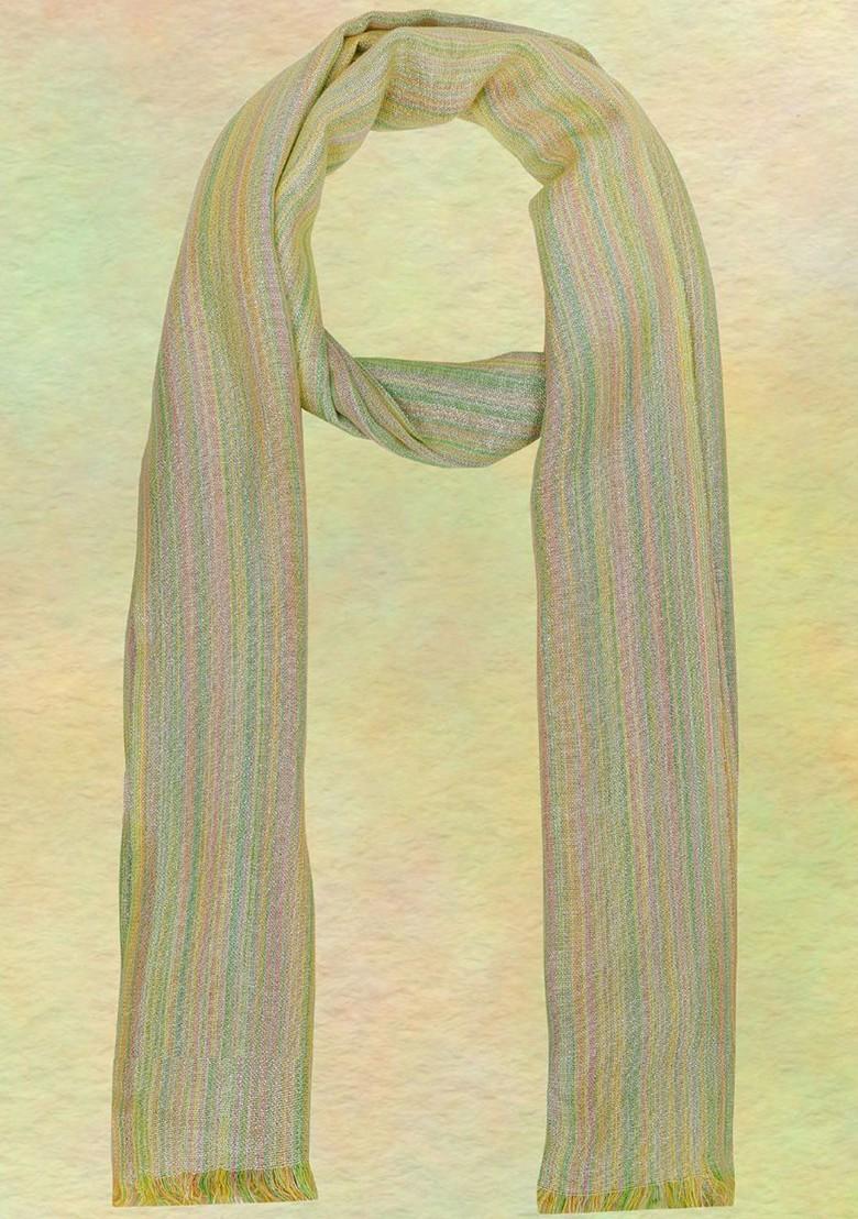 Women Striped Stole With Fringed Border