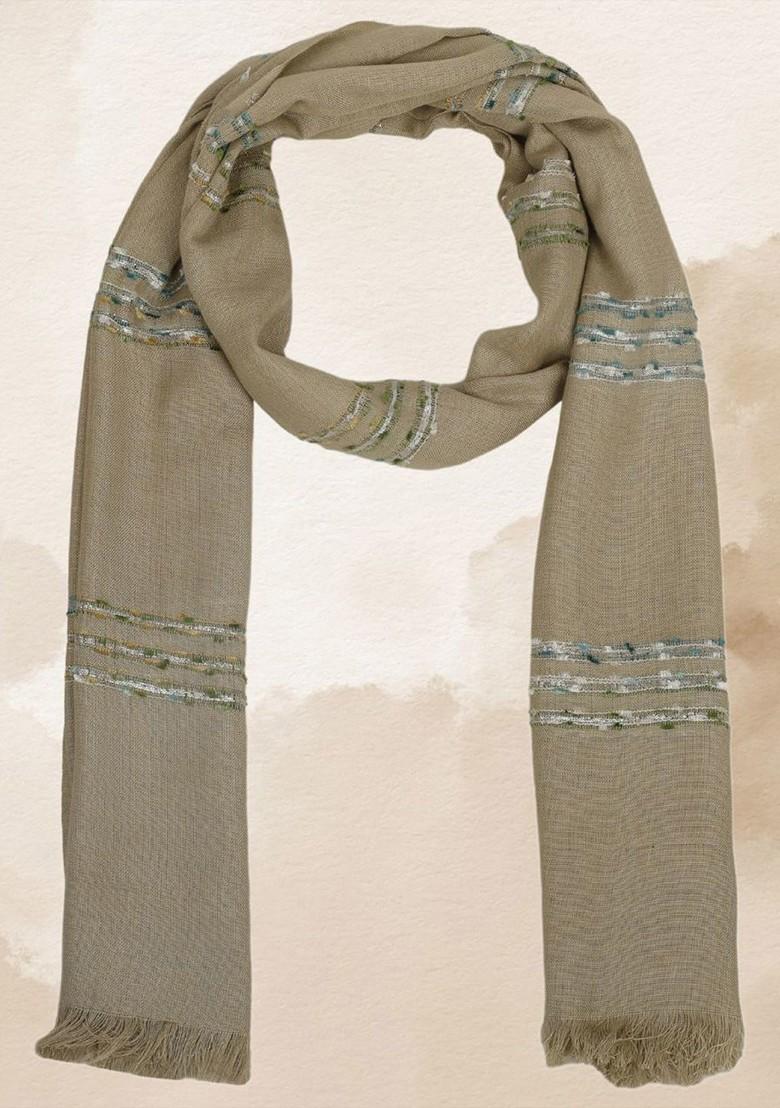 Women Striped Woven Design Stole
