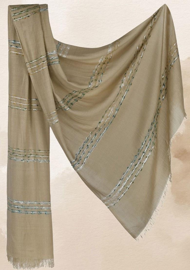 Women Striped Woven Design Stole