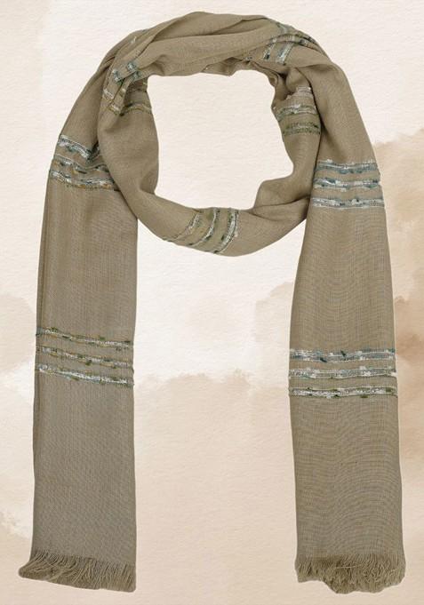 Women Striped Woven Design Stole