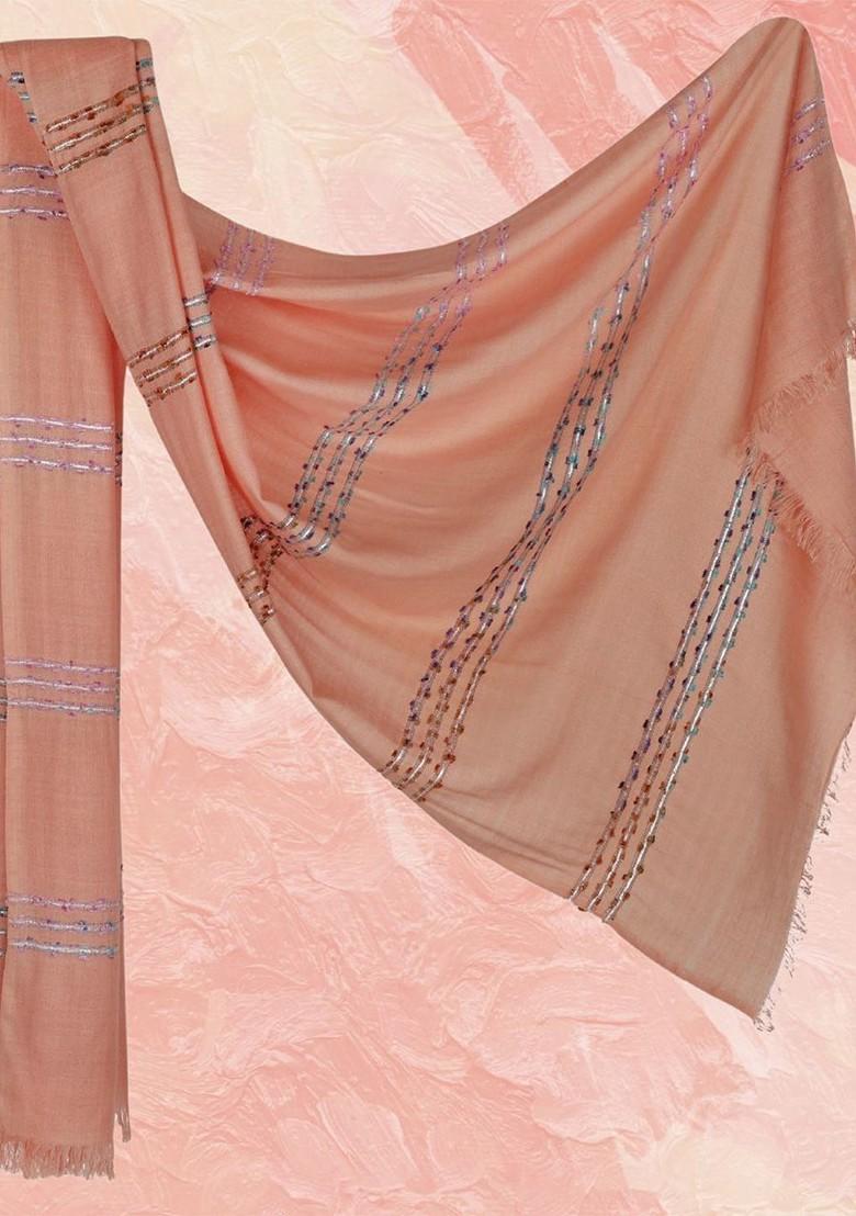 Women Woven Design Tasselled Stole