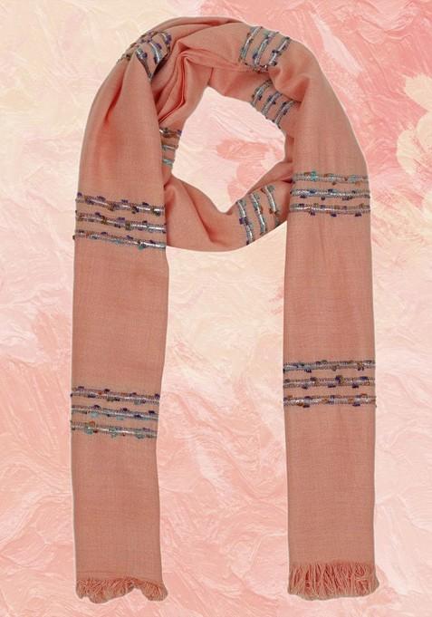 Women Woven Design Tasselled Stole