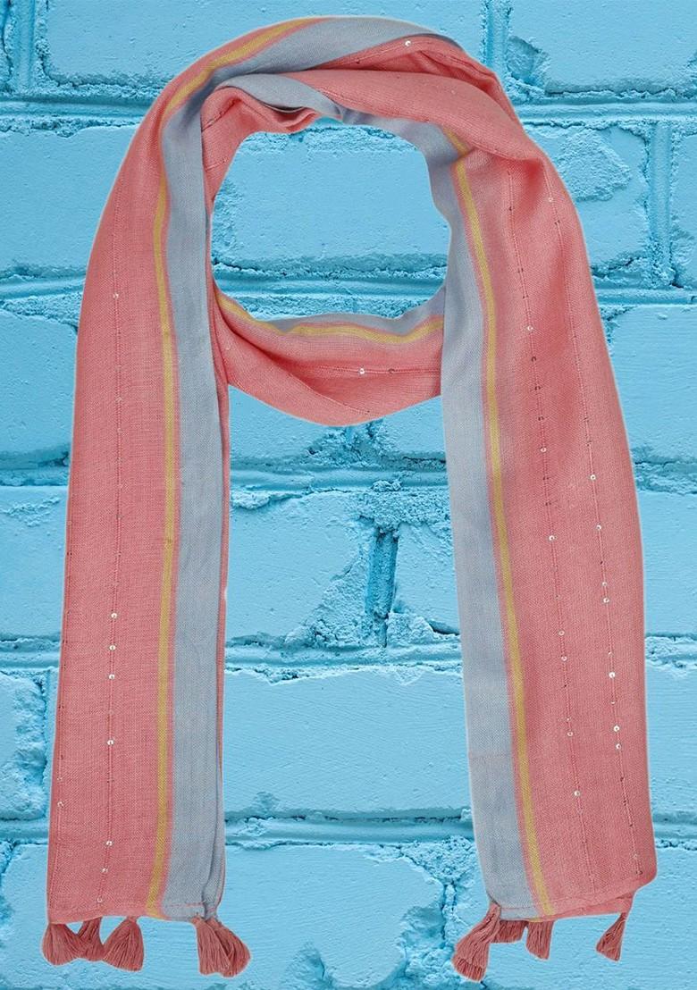 Women Woven Design Embellished Stole