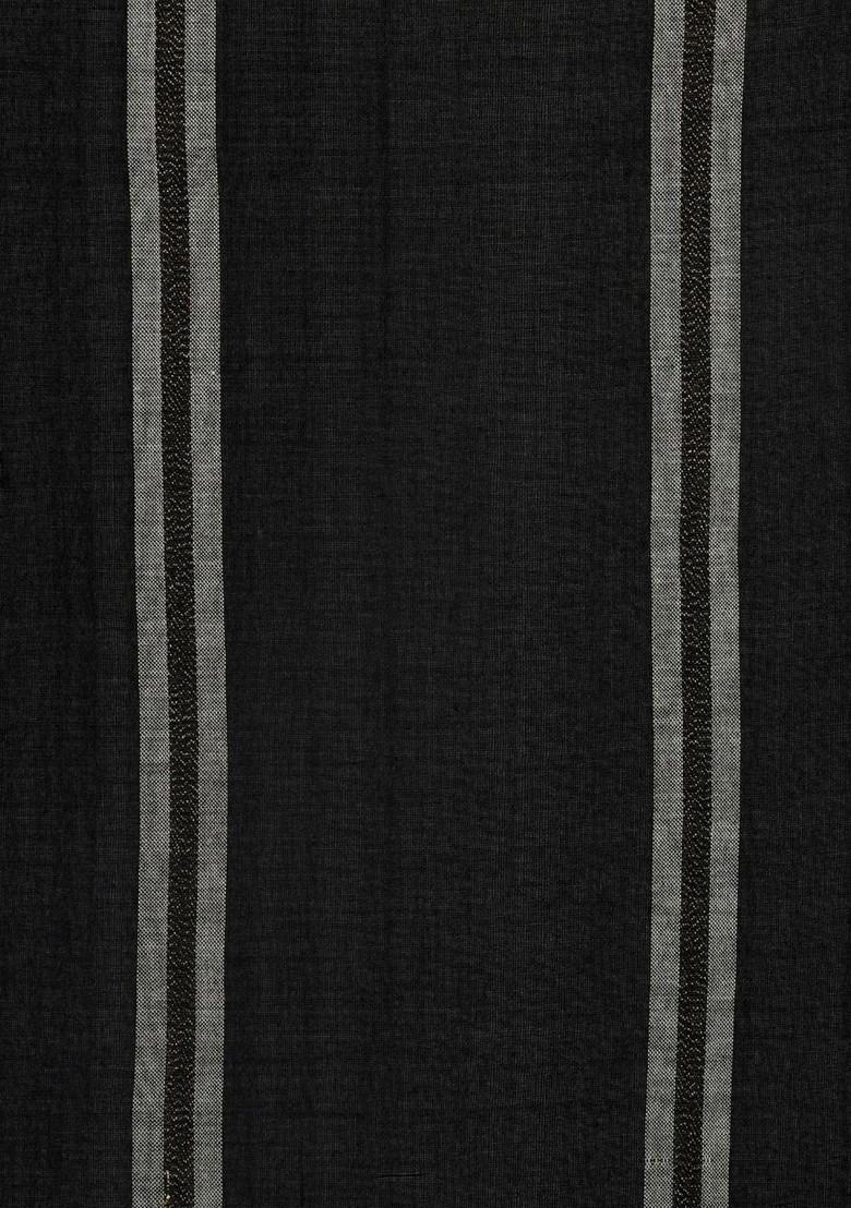 Women Checked Woven Design Stole With Frayed Border