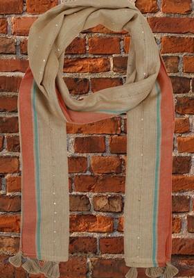 Women Woven Design Stole With Tasselled Border