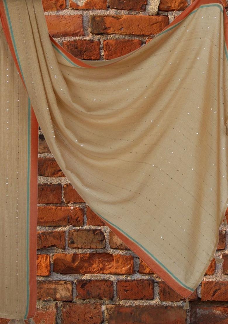 Women Woven Design Stole With Tasselled Border