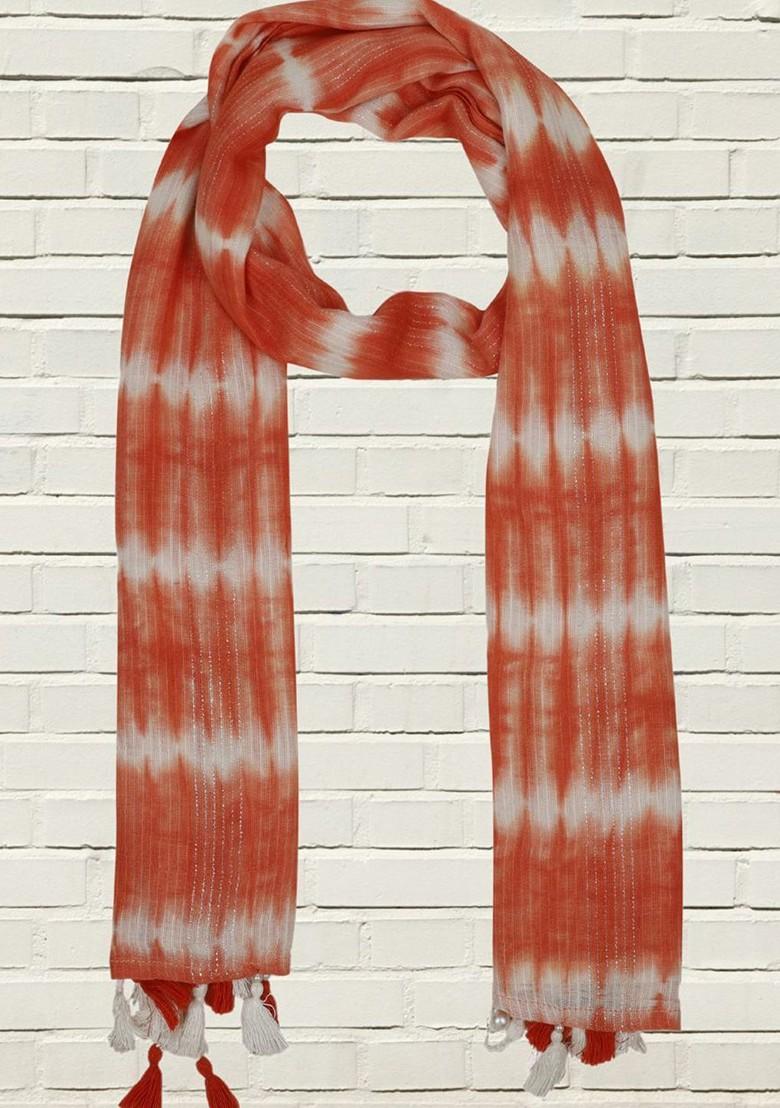 Women Woven Design Stole With Tasselled Border