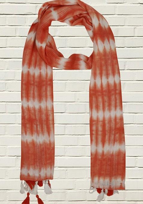 Women Woven Design Stole With Tasselled Border