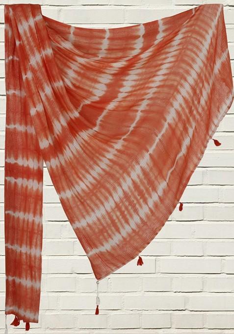 Women Woven Design Stole With Tasselled Border