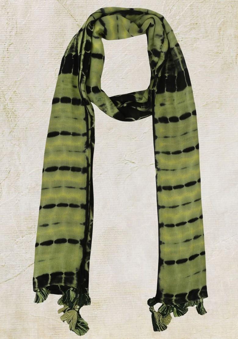 Women Dyed Abstract Stole With Tasselled Border