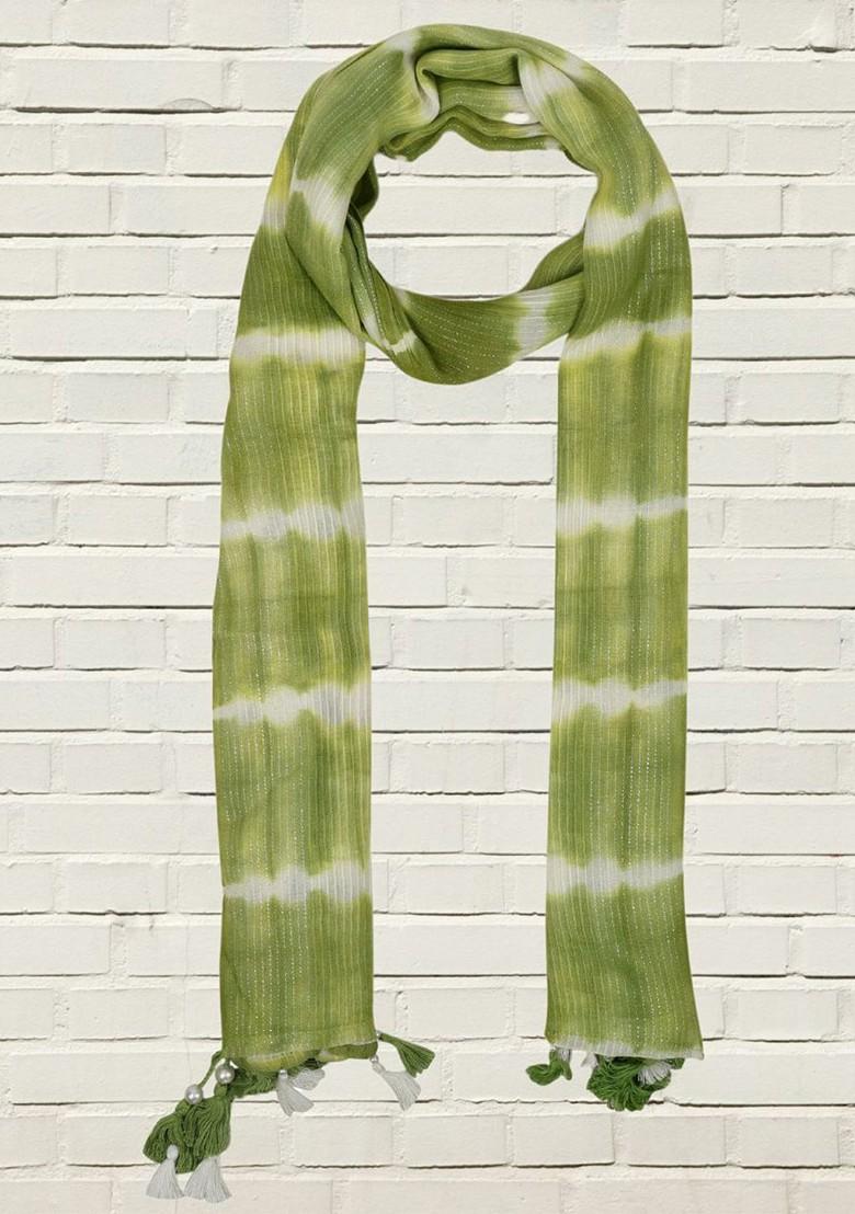 Women Dyed Abstract Stole With Tasselled Border