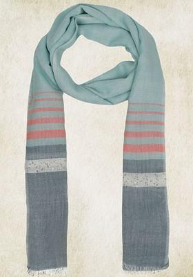 Women Striped Stole With Frayed Border