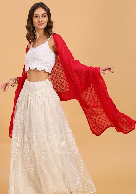 Floral Embroidered Dupatta